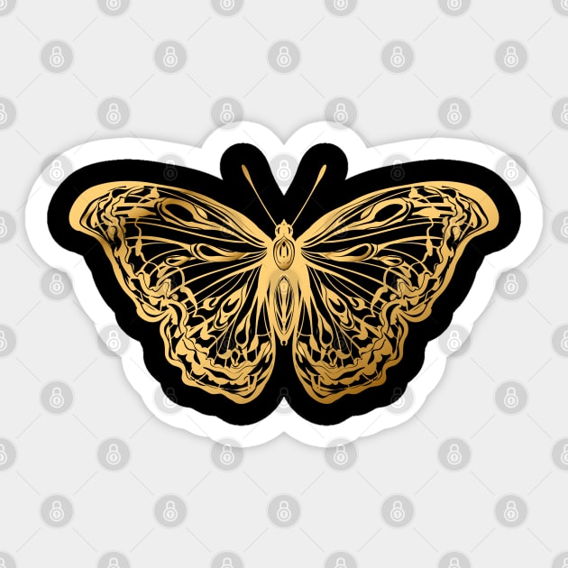 gold butterfly Sticker by OKUR Creative